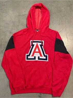 NAU Wildcats Red Zip-Up Hoodie with Contrast Sleeve Panels XL